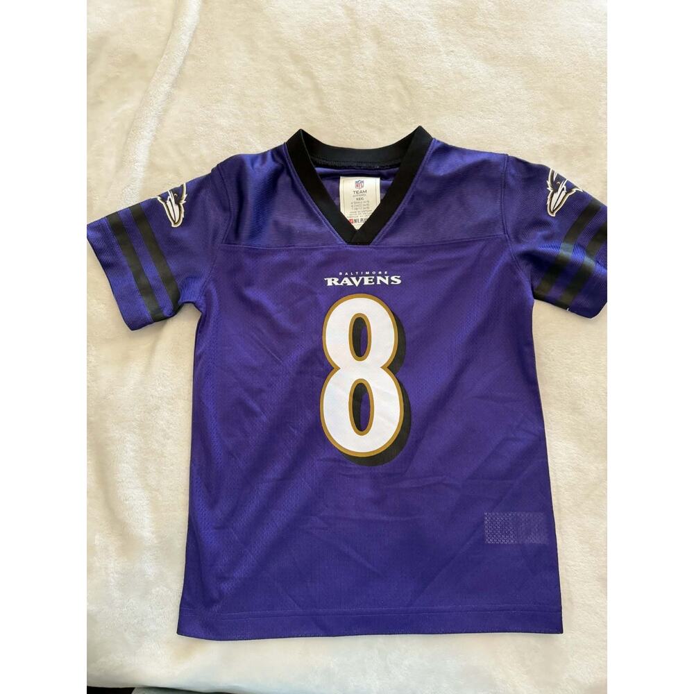 Nike On Field Baltimore Ravens Lamar Jackson Jersey #8 Kids Youth XS 4/5